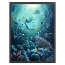 Load image into Gallery viewer, Underwater Mermaid (40*55CM) 11CT 3 Stamped Cross Stitch
