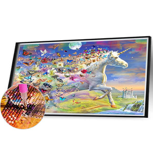 Butterfly Horse 40*55CM(Picture) Full Round Drill Diamond Painting
