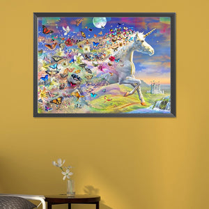 Butterfly Horse 40*55CM(Picture) Full Round Drill Diamond Painting