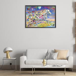 Butterfly Horse 40*55CM(Picture) Full Round Drill Diamond Painting
