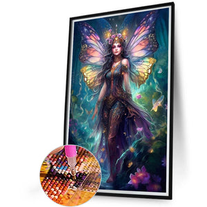 Butterfly Girl 40*65CM(Picture) Full Round Drill Diamond Painting