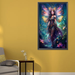 Butterfly Girl 40*65CM(Picture) Full Round Drill Diamond Painting