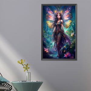 Butterfly Girl 40*65CM(Picture) Full Round Drill Diamond Painting