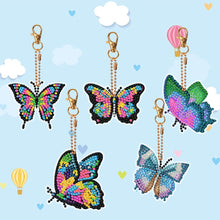 Load image into Gallery viewer, DIY Diamond Art Keychains Double Sided 5pcs Gem Keychains(Butterfly)
