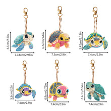 Load image into Gallery viewer, DIY Diamond Art Keychains Double Sided 6pcs Gem Keychains(Turtle)
