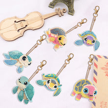 Load image into Gallery viewer, DIY Diamond Art Keychains Double Sided 6pcs Gem Keychains(Turtle)
