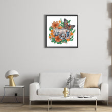 Load image into Gallery viewer, Butterfly Flower Nostalgic Camera 30*30CM(Canvas) Partial Special Shaped Drill Diamond Painting
