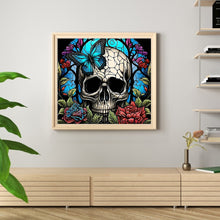 Load image into Gallery viewer, Windowpane-Skull (50*45CM) 11CT 3 Stamped Cross Stitch
