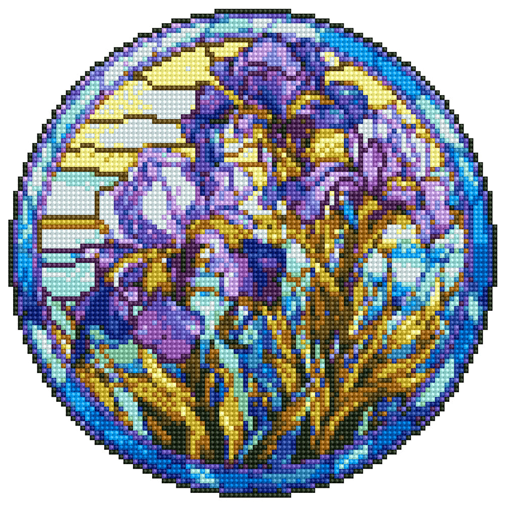 DIY Diamond Painting Kits Creative Diamond Stickers Gift for Kids(Purple Orchid)