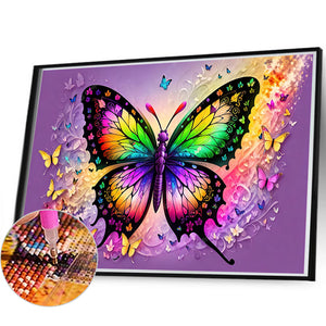 Colorful Butterfly 60*40CM(Picture) Full Round Drill Diamond Painting