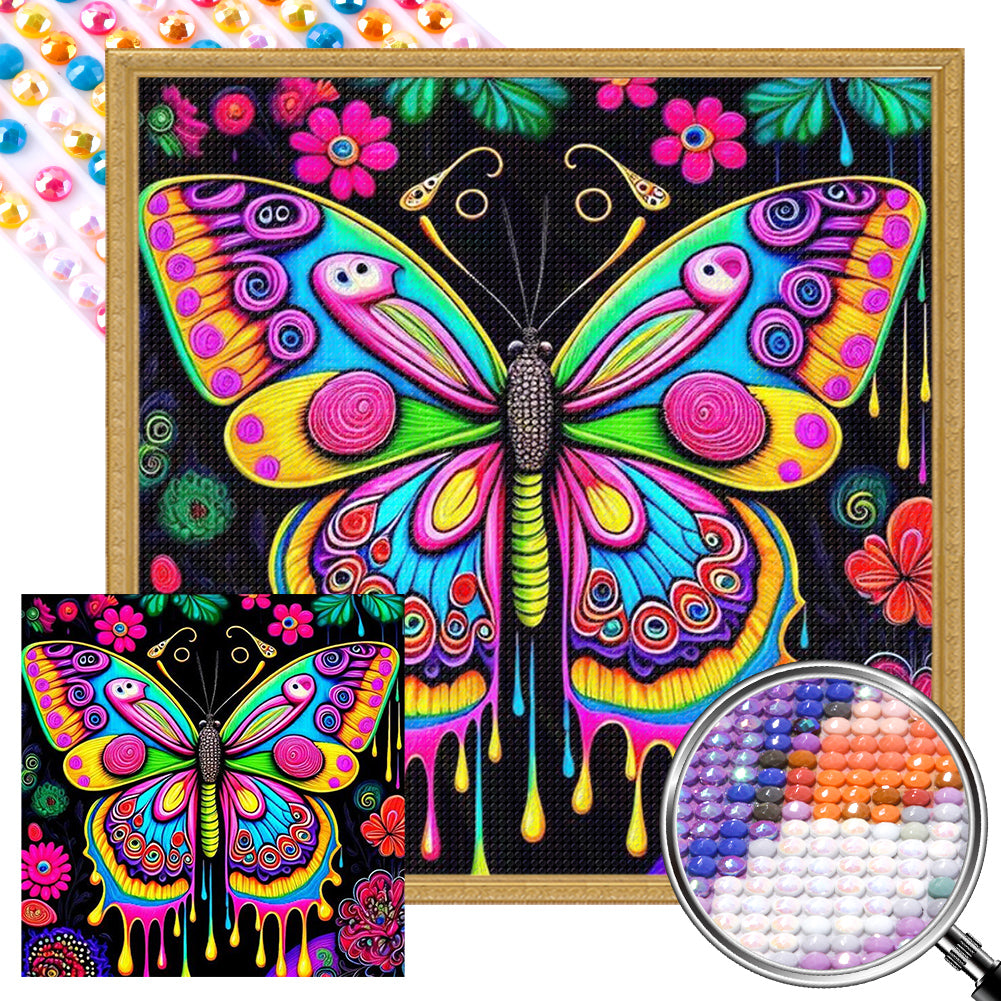 Butterfly 40*40CM(Picture) Full Round Drill Diamond Painting