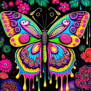 Butterfly 40*40CM(Picture) Full Round Drill Diamond Painting
