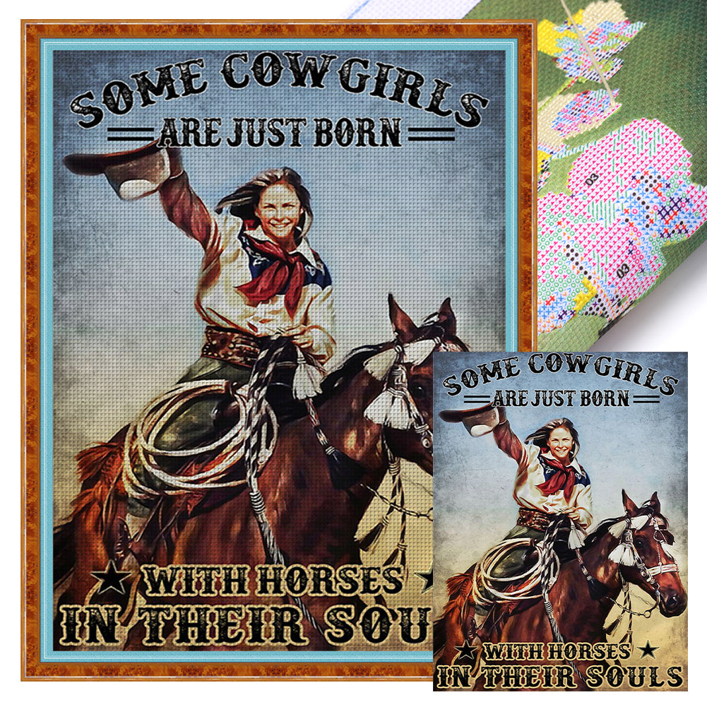 Cowgirl (40*55CM) 11CT 3 Stamped Cross Stitch
