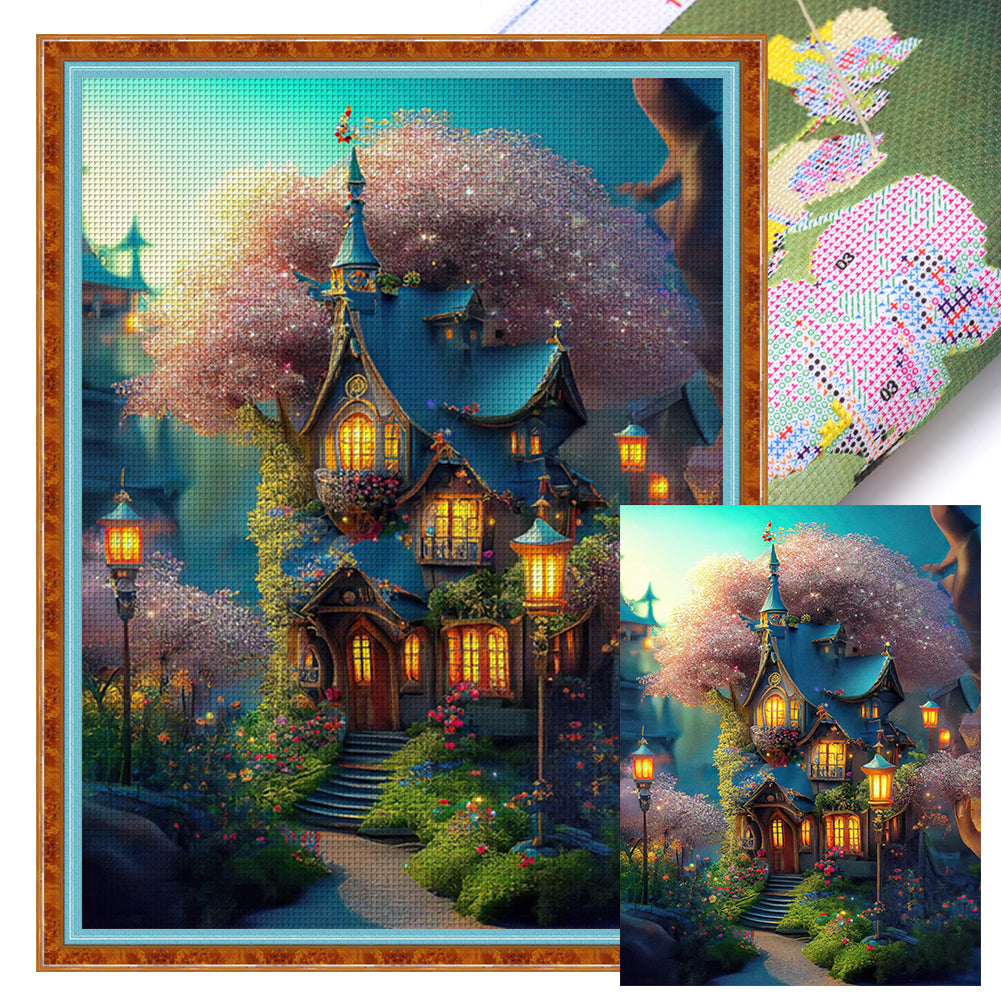 The Flower Tree Hut (50*65CM) 11CT 3 Stamped Cross Stitch