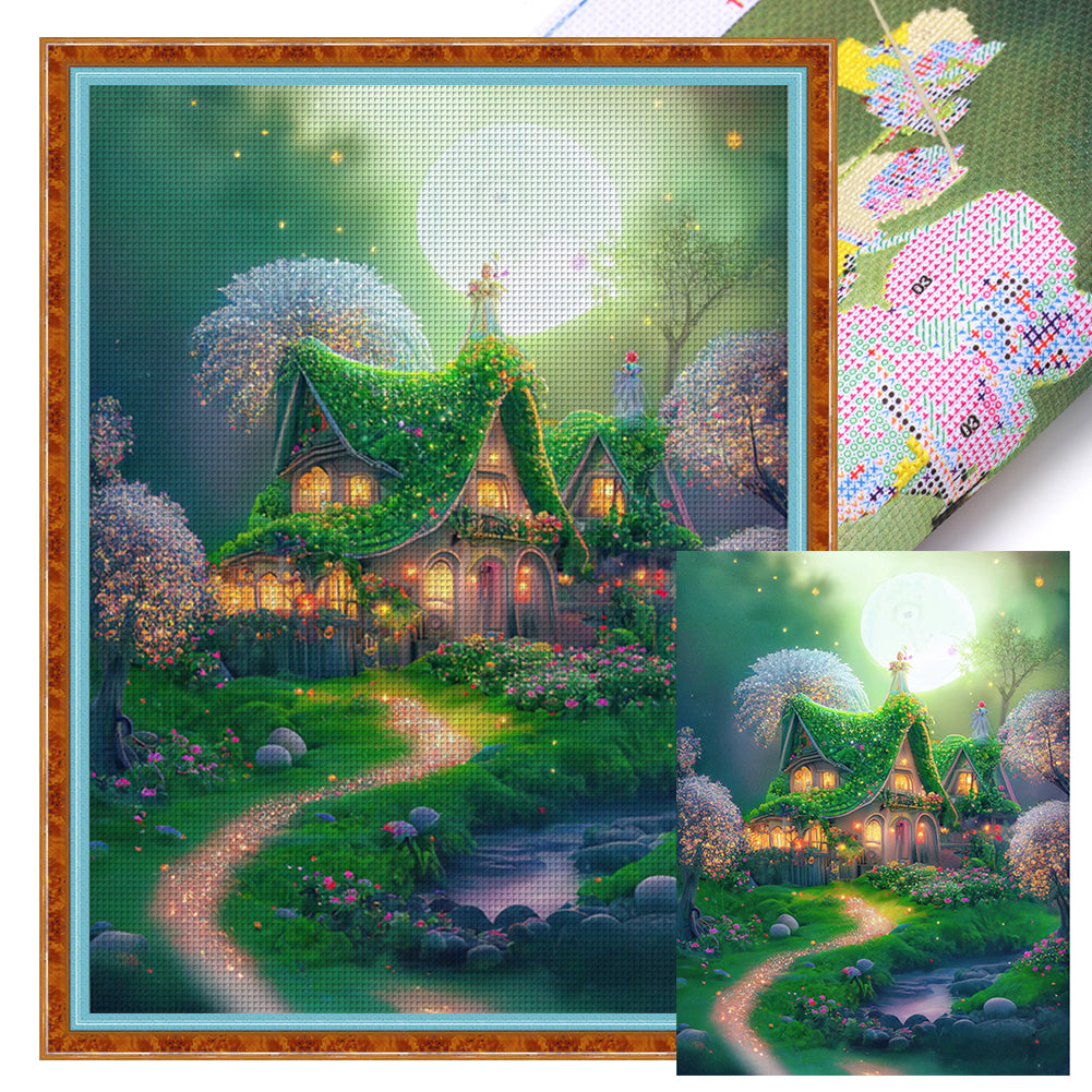 The Flower Tree Hut (50*65CM) 11CT 3 Stamped Cross Stitch